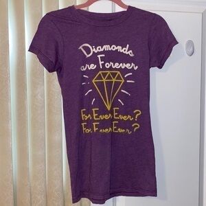Local celebrity purple t-shirt top diamonds are forever